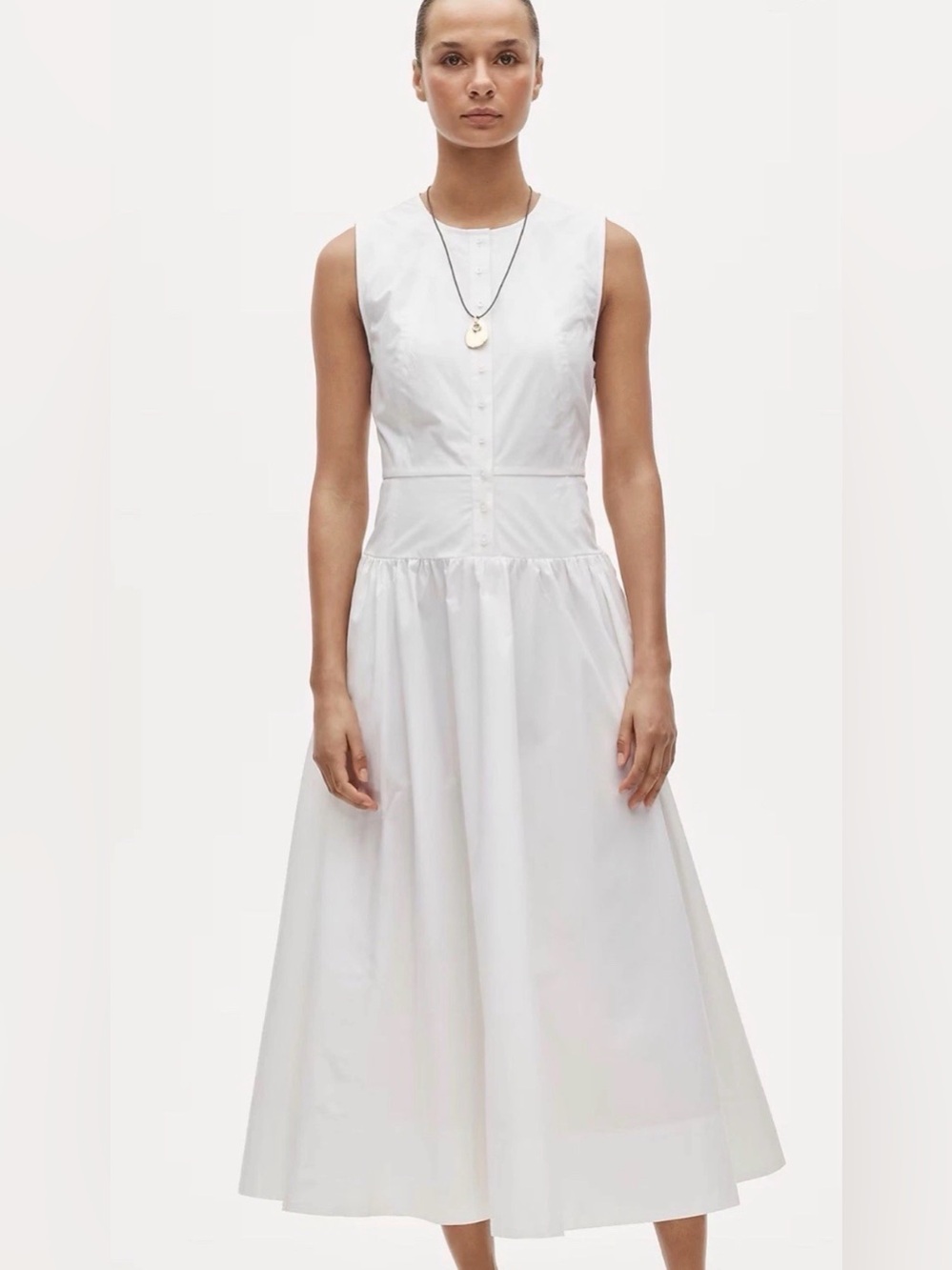 J. Crew Button-front Shirt Dress in Cotton Poplin in White Sz. 8 CU796 $188 NEW
